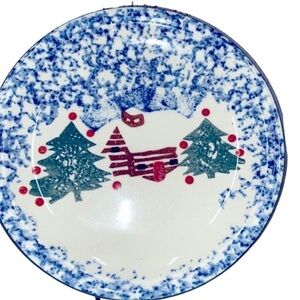 Cabin in the snow Tienshan Folkcraft set of 4 small plates
